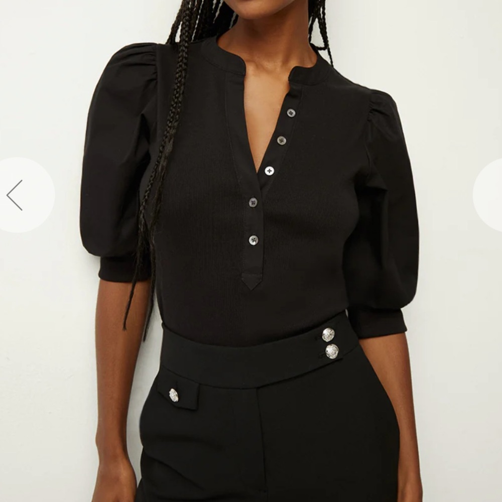 Veronica Beard Jeaan Coralee puff-sleeve tee